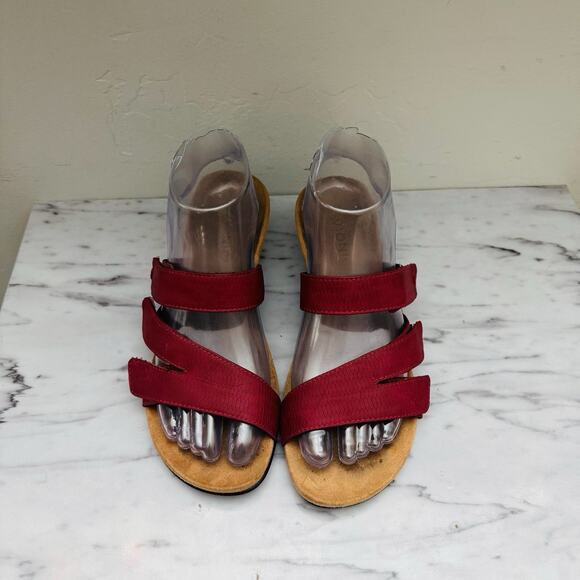 Vionic Park Deanna Red Leather Slide Sandals Women’s Size 6.5 - Picture 3 of 11